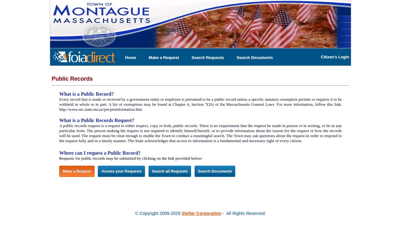 Montague police arrest and booking-photo records request portal